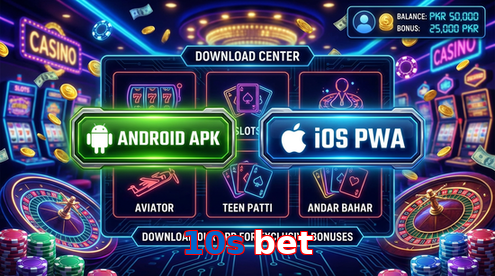 Main screen of 10S Bet download page for PK players
